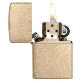 ZIPPO ARMOR TUMBLED BRASS LIGHTER #28496