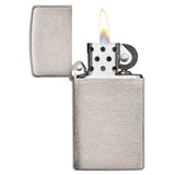 Zippo Slim Brushed Chrome Lighter #1600