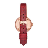 EMPORIO ARMANI AR11357 TWO-HANDED RED LEATHER WOMEN'S WATCH