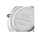DANIEL WELLINGTON CLASSIC PETITE BRISTOL SILVER STAINLESS STEEL DW00100183 BROWN LEATHER STRAP WOMEN'S WATCH