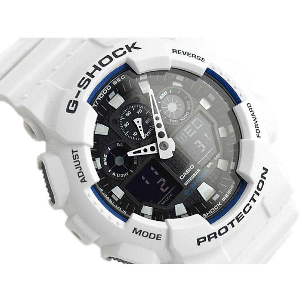 CASIO G-SHOCK GA-100B-7ADR DIGITAL QUARTZ WHITE RESIN MEN'S WATCH - H2 Hub Watches