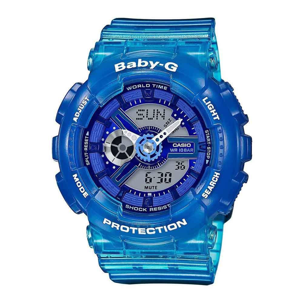 CASIO BABY-G BA-110JM-2ADR DIGITAL QUARTZ BLUE TRANSPARENT RESIN WOMEN'S WATCH - H2 Hub Watches