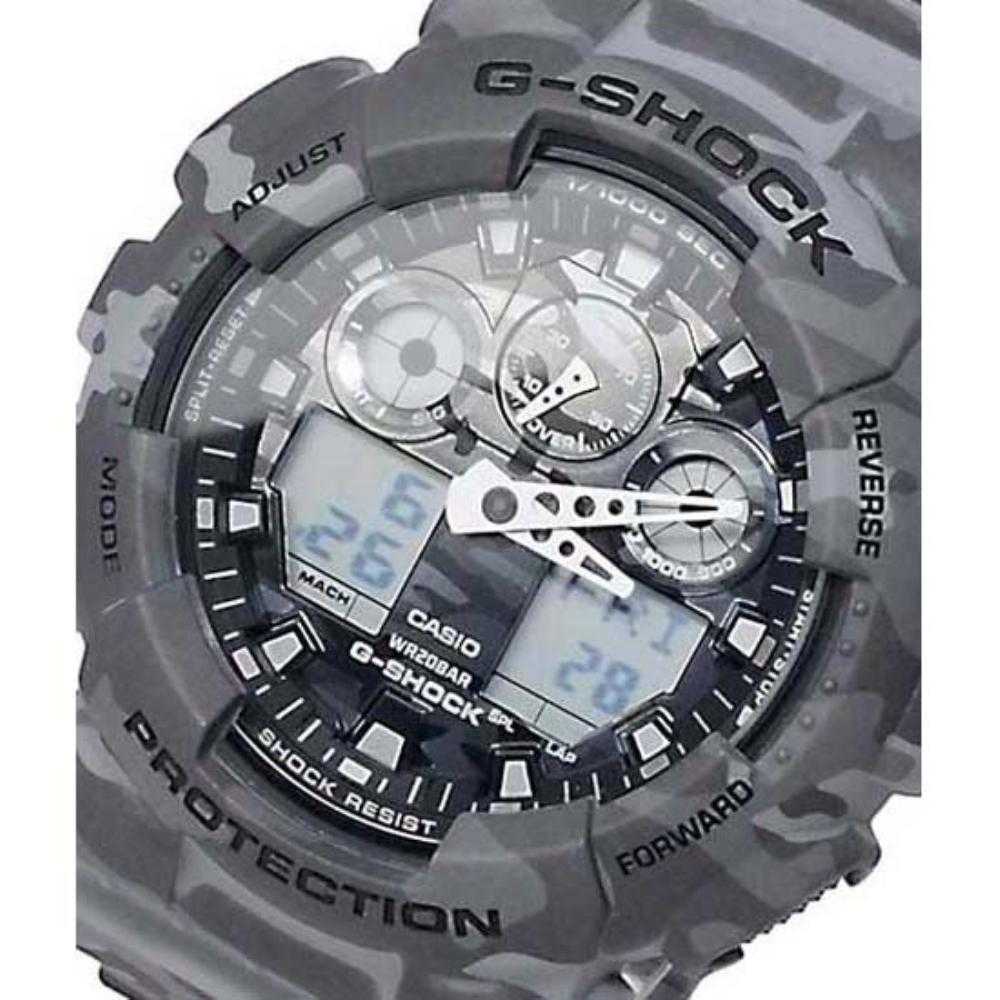CASIO G-SHOCK GA-100CM-8ADR DIGITAL QUARTZ GREY CAMO RESIN MEN'S WATCH - H2 Hub Watches