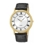 SEIKO GENERAL CORE SUP878P1 SOLAR MEN'S BLACK LEATHER STRAP WATCH - H2 Hub Watches
