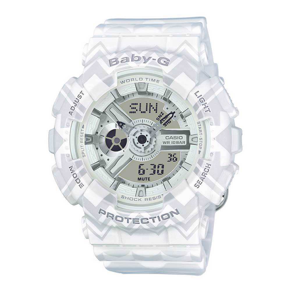 CASIO BABY-G BA-110TP-7ADR DIGITAL QUARTZ WHITE RESIN WOMEN'S WATCH - H2 Hub Watches