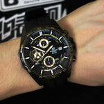 CASIO EDIFICE EFR-556PB-1AVUDF CHRONOGRAPH BLACK STAINLESS STEEL RESIN STRAP MEN'S WATCH - H2 Hub Watches