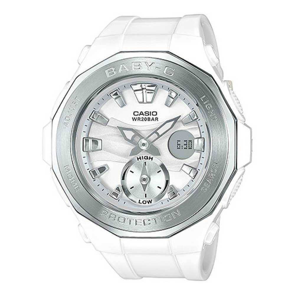 CASIO BABY-G BGA-220-7ADR DIGITAL QUARTZ WHITE SILVER RESIN WOMEN'S WATCH - H2 Hub Watches