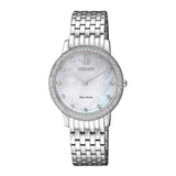 CITIZEN EX1480-82D ECO-DRIVE SILVER STAINLESS STEEL WOMEN'S WATCH - H2 Hub Watches