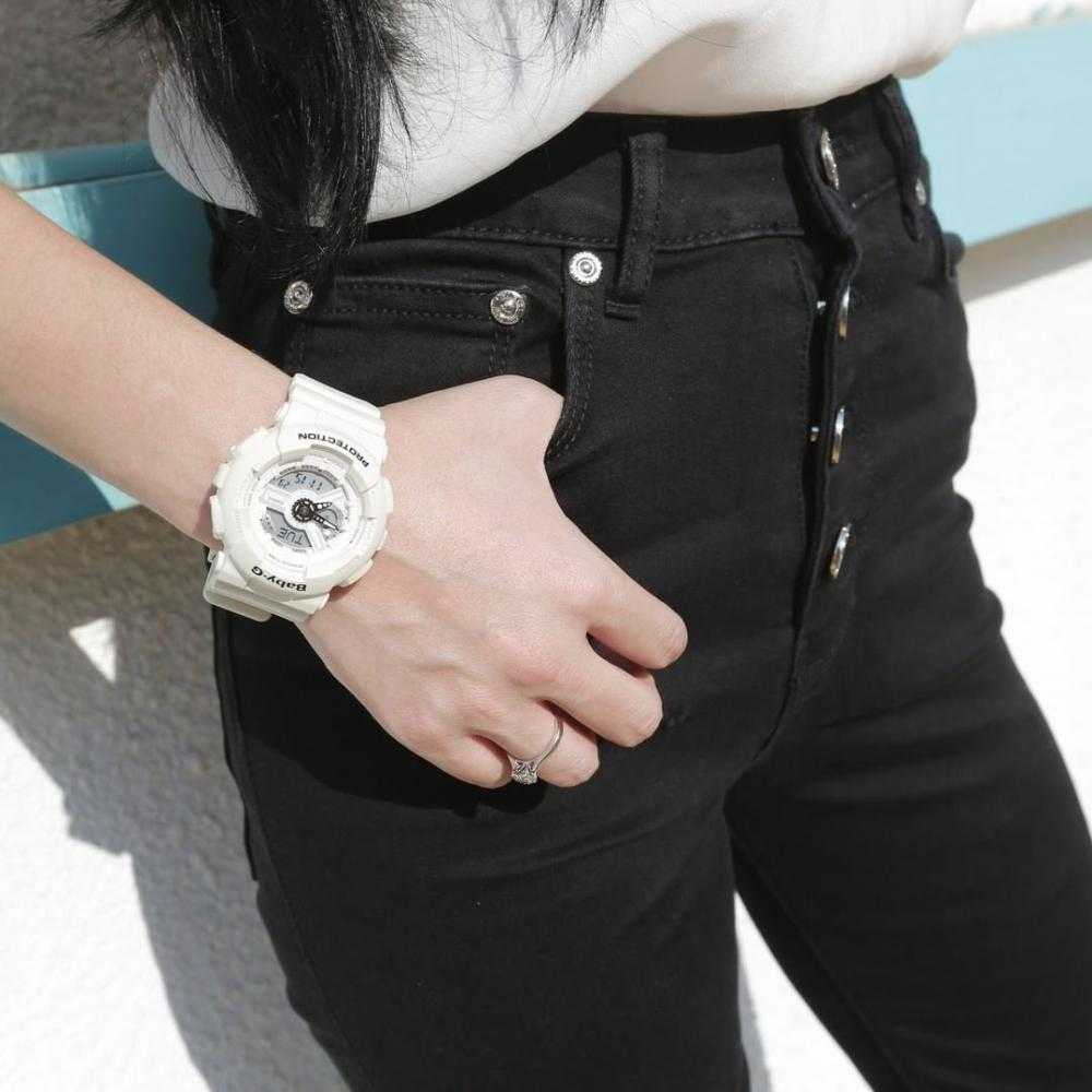 CASIO BABY-G BA-110PP-7ADR DIGITAL QUARTZ WHITE RESIN WOMEN'S WATCH - H2 Hub Watches