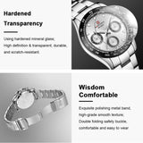 NAVIFORCE NF9193 S/B/W SILVER DIAL METAL FINISH STAINLESS STEEL MEN'S WATCH