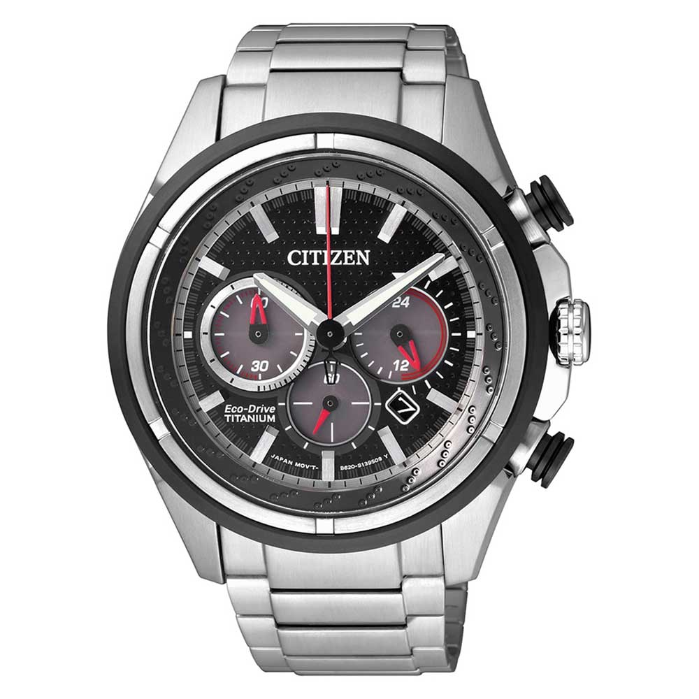 CITIZEN ECO-DRIVE CA4241-55E SILVER TITANIUM MEN WATCH - H2 Hub Watches