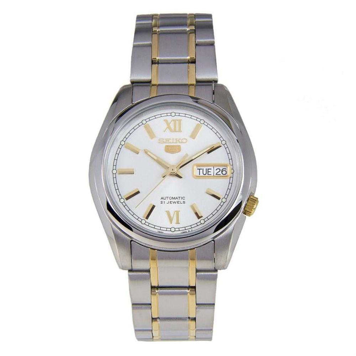 SEIKO 5 SNKL57K1 AUTOMATIC STAINLESS STEEL MEN'S TWO TONE WATCH - H2 Hub Watches