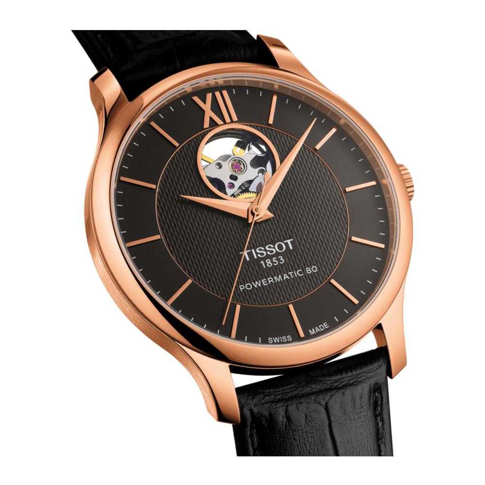 TISSOT T0639073606800 TRADITION POWERMATIC 80 OPEN HEART MEN'S WATCH - H2 Hub Watches