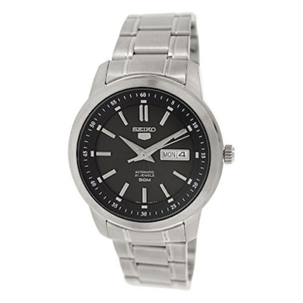 SEIKO 5 SNKM87K1 SILVER STAINLESS STEEL MEN'S WATCH - H2 Hub Watches