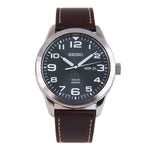 SEIKO GENERAL SNE475P1 BLACK LEATHER MEN'S WATCH - H2 Hub Watches