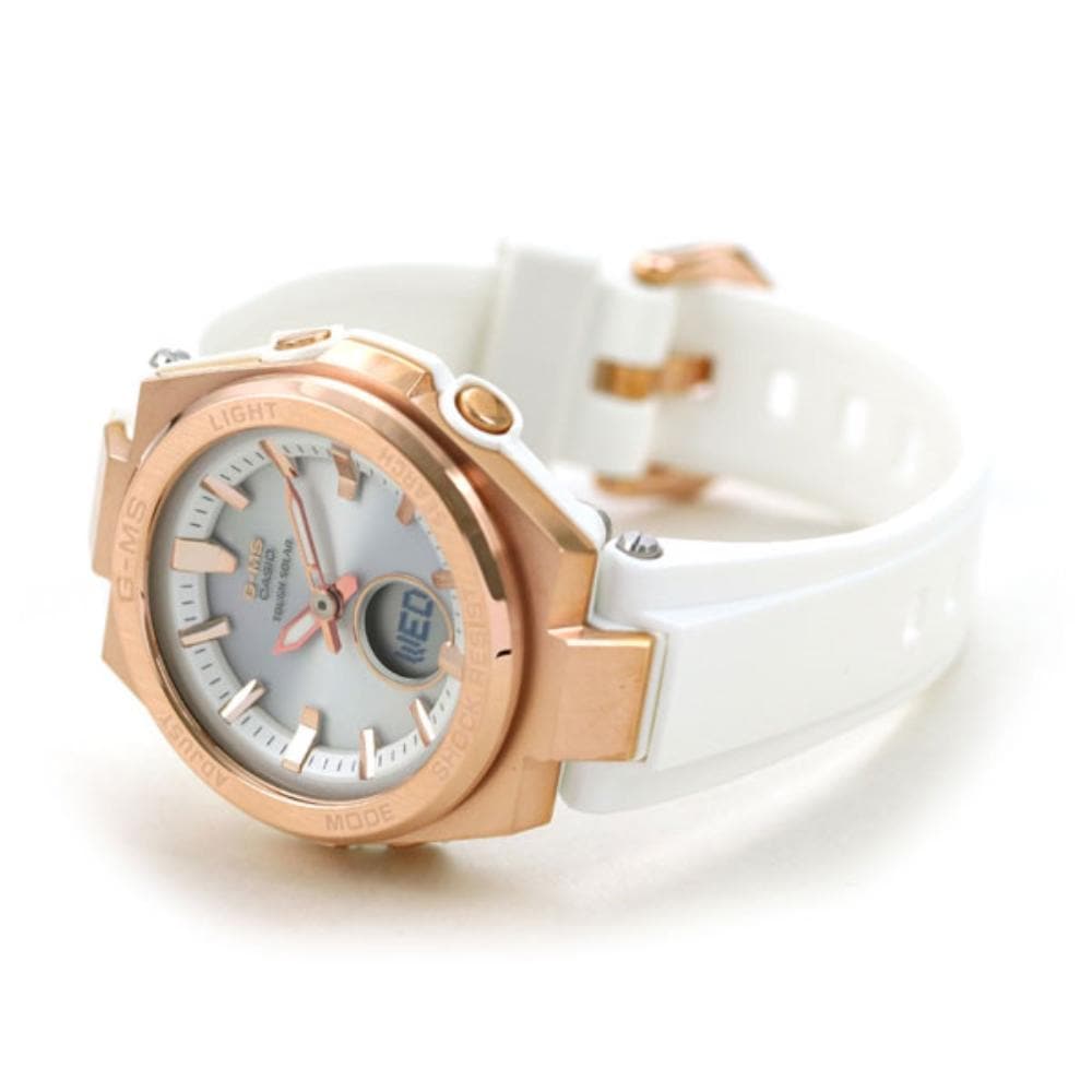 CASIO BABY-G MSG-S200G-7ADR DIGITAL QUARTZ ROSE GOLD STAINLESS STEEL WHITE RESIN WOMEN'S WATCH - H2 Hub Watches