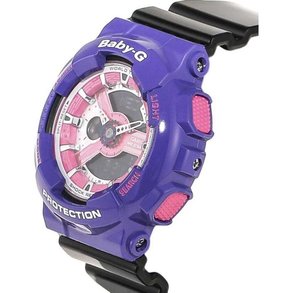 CASIO BABY-G BA-110NC-6ADR DIGITAL QUARTZ PURPLE BLACK RESIN WOMEN'S WATCH - H2 Hub Watches