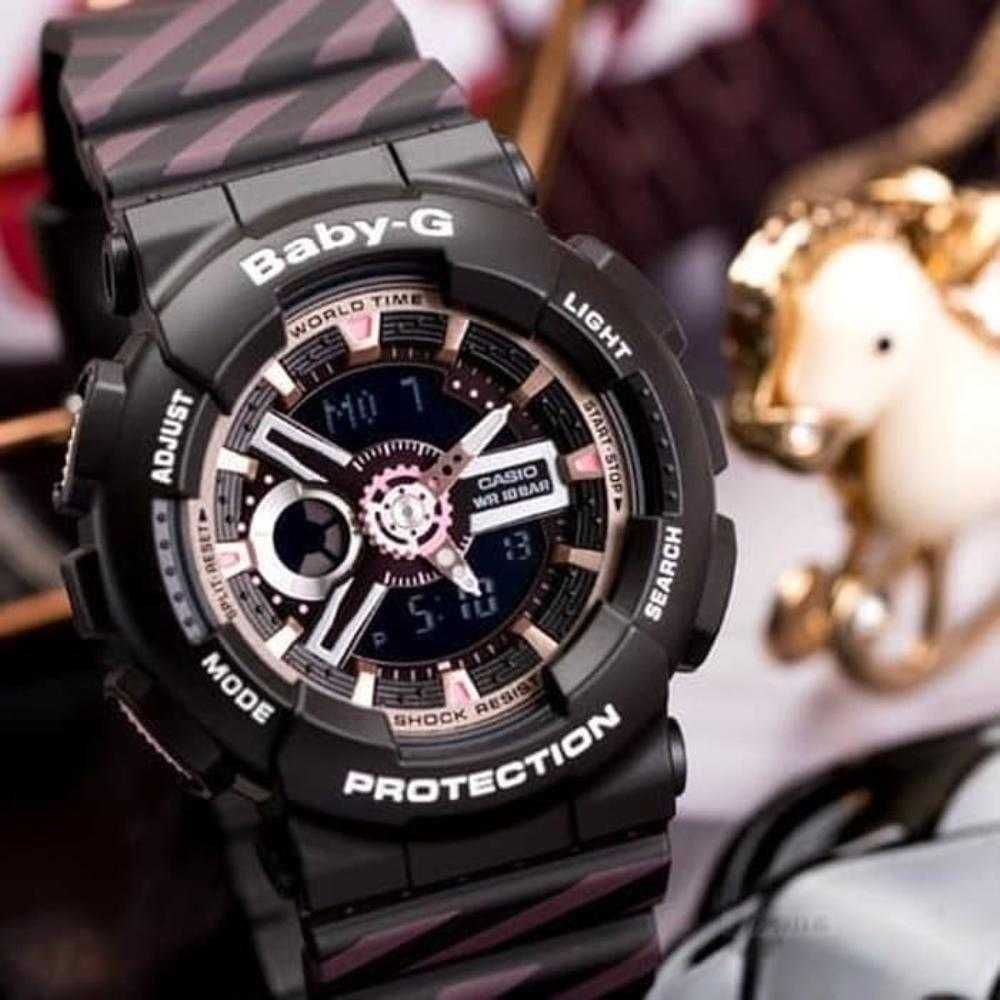 CASIO BABY-G BA-110CH-1ADR DIGITAL QUARTZ BLACK RESIN WOMEN'S WATCH - H2 Hub Watches