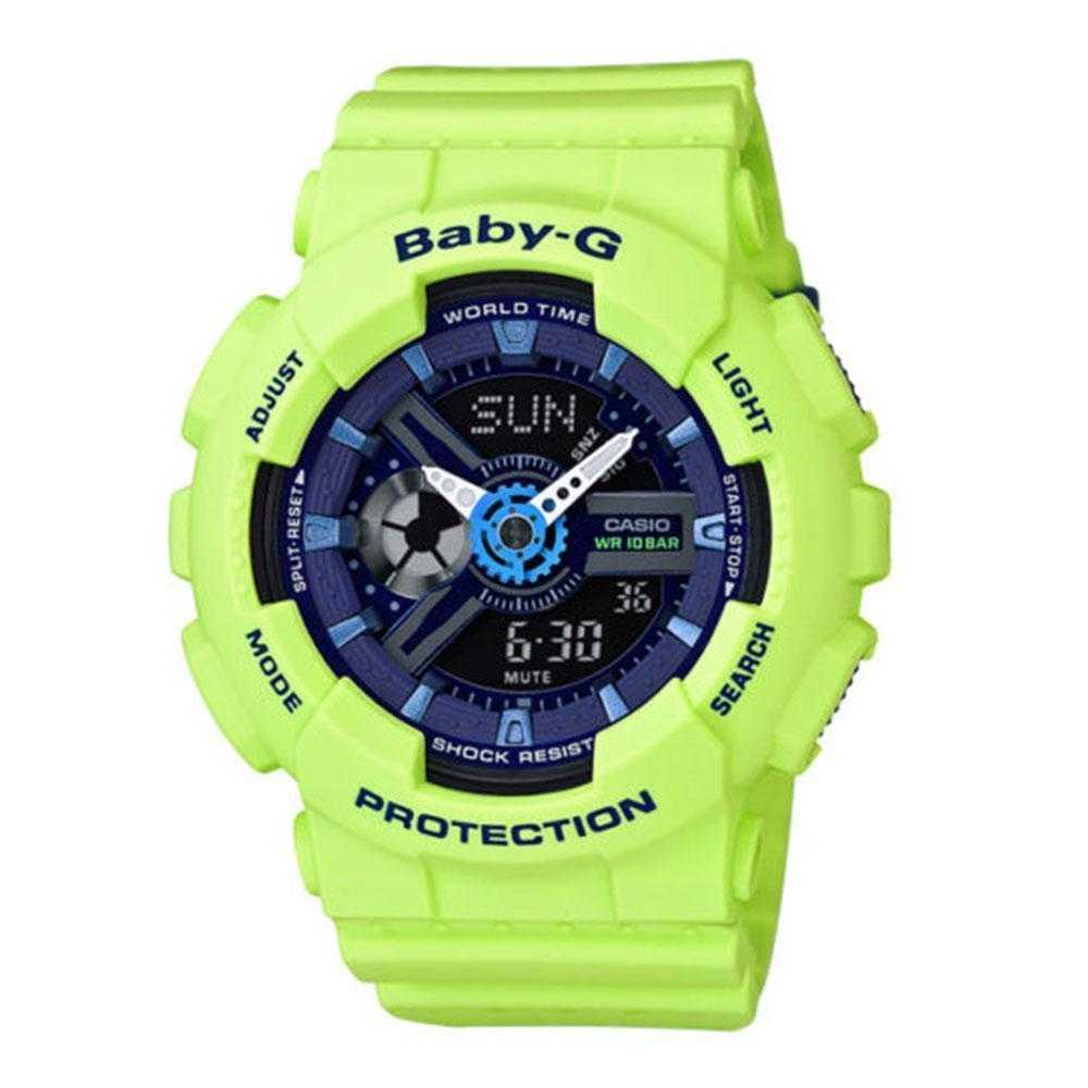 CASIO BABY-G BA-110PP-3ADR DIGITAL QUARTZ LIME GREEN RESIN WOMEN'S WATCH - H2 Hub Watches