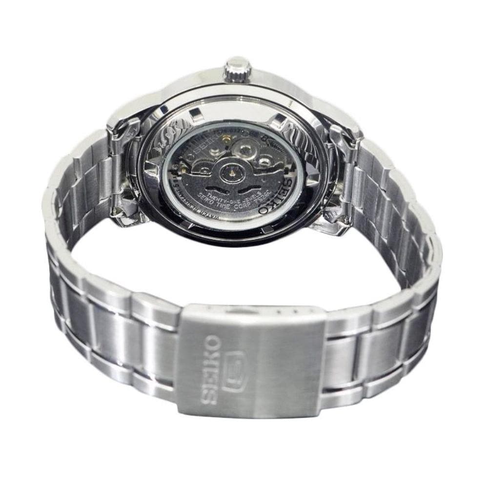 SEIKO 5 SNKM87K1 SILVER STAINLESS STEEL MEN'S WATCH - H2 Hub Watches