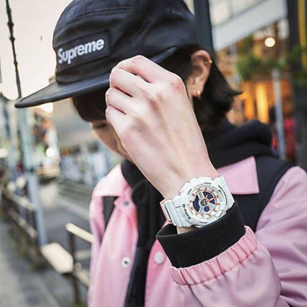 CASIO BABY-G BA-110PP-7A2DR TANDEM SERIES DIGITAL QUARTZ WHITE RESIN WOMEN'S WATCH - H2 Hub Watches