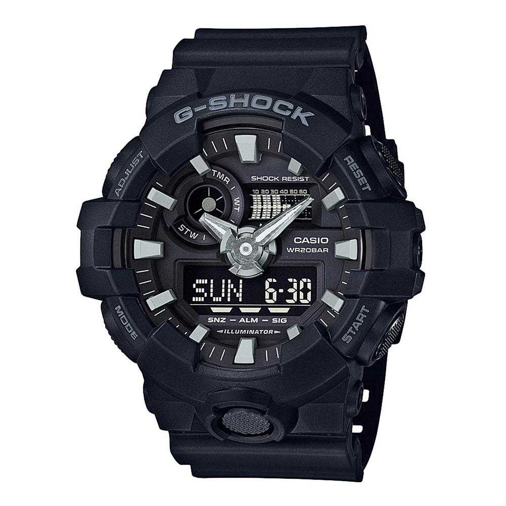 CASIO G-SHOCK GA-700-1BDR DIGITAL QUARTZ BLACK RESIN MEN'S WATCH - H2 Hub Watches