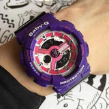 CASIO BABY-G BA-110NC-6ADR DIGITAL QUARTZ PURPLE BLACK RESIN WOMEN'S WATCH - H2 Hub Watches
