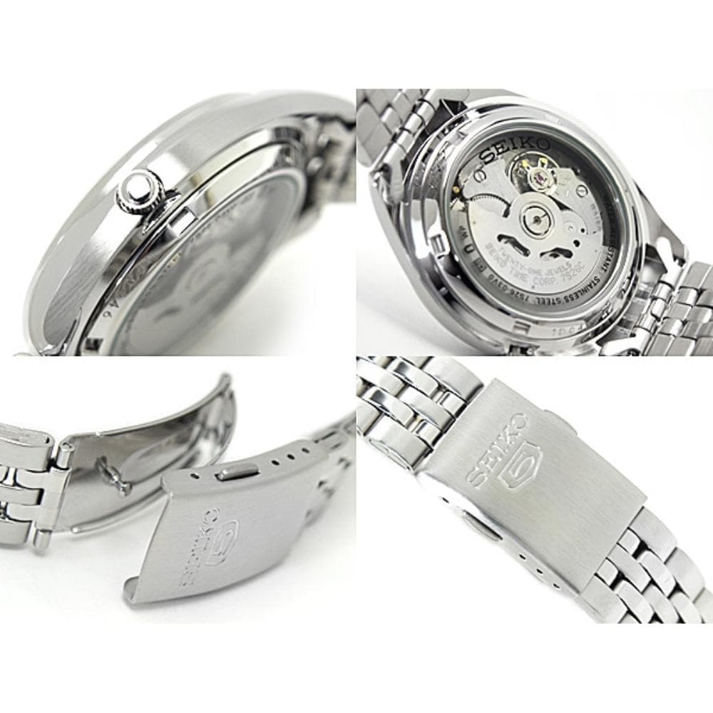 SEIKO 5 SNKL17K1 SILVER STAINLESS STEEL MEN'S WATCH - H2 Hub Watches