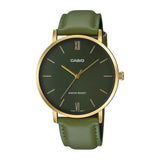 CASIO GENERAL MTP-VT01GL-3BUDF GREEN LEATHER MEN'S WATCH