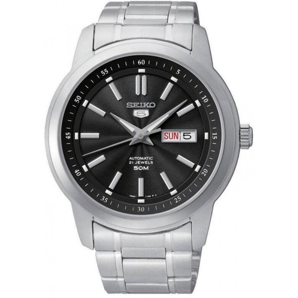 SEIKO 5 SNKM87K1 SILVER STAINLESS STEEL MEN'S WATCH - H2 Hub Watches