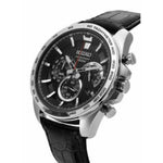 SEIKO GENERAL SSB305P1 CHRONOGRAPH MEN'S BLACK LEATHER STRAP WATCH - H2 Hub Watches
