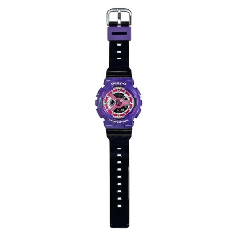 CASIO BABY-G BA-110NC-6ADR DIGITAL QUARTZ PURPLE BLACK RESIN WOMEN'S WATCH - H2 Hub Watches