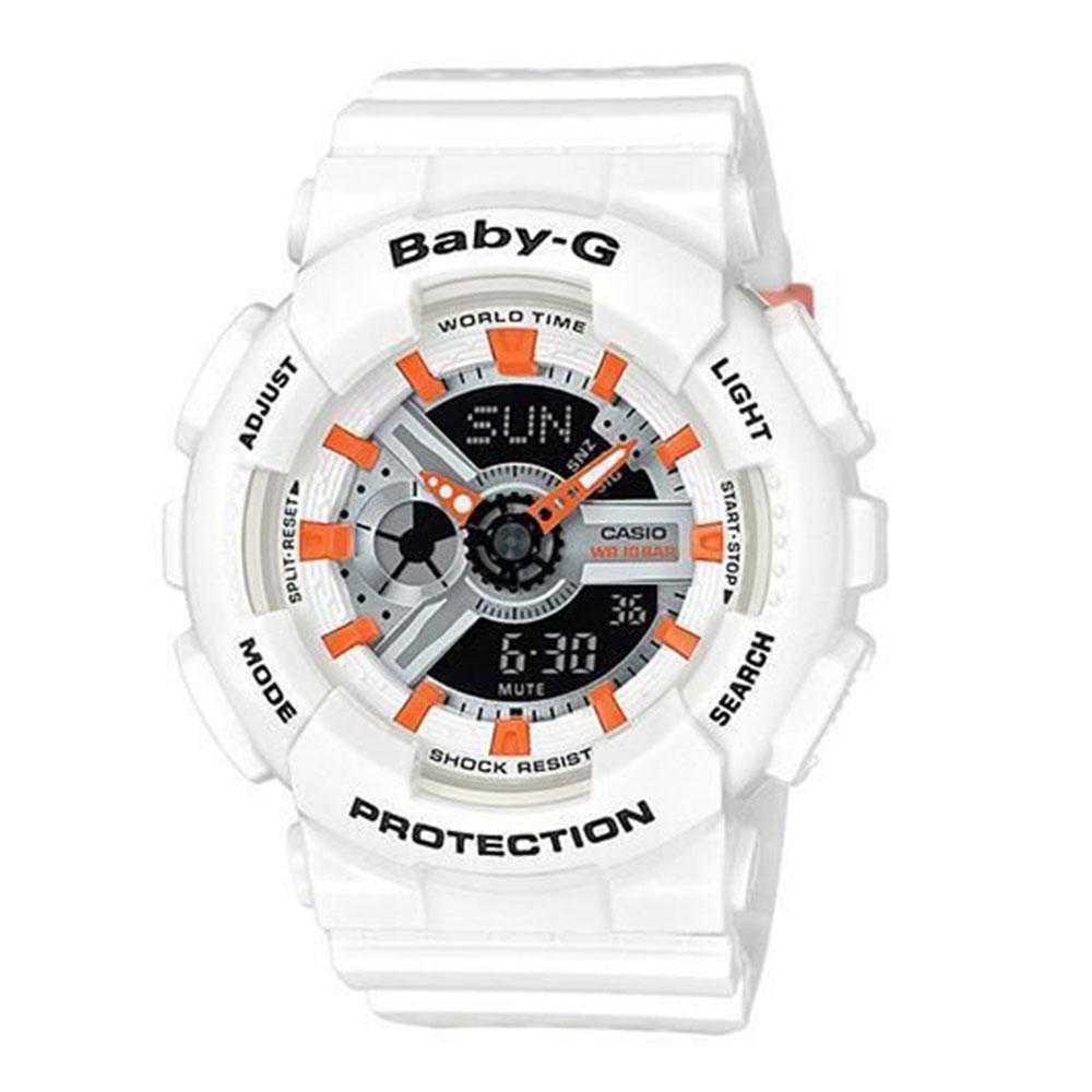 CASIO BABY-G BA-110PP-7A2DR TANDEM SERIES DIGITAL QUARTZ WHITE RESIN WOMEN'S WATCH - H2 Hub Watches