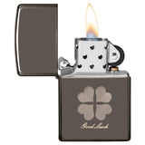Zippo Good Luck Design 4 Leaf Clover #49120