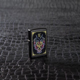 Zippor Neon Dragon Design Black Matte Lighter #49396