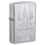 ZIPPO HARLEY DAVIDSON, SATIN CHROME WINDPROOF LIGHTER #49660