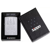 ZIPPO HARLEY DAVIDSON, SATIN CHROME WINDPROOF LIGHTER #49660