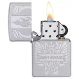 ZIPPO HARLEY DAVIDSON, SATIN CHROME WINDPROOF LIGHTER #49660