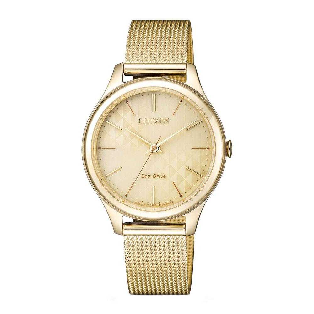 CITIZEN EM0502-86P ECO-DRIVE GOLD STAINLESS STEEL WOMEN'S WATCH - H2 Hub Watches
