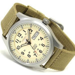 SEIKO 5 SPORTS SNZG07K1 AUTOMATIC MEN'S BEIGE NYLON STRAP WATCH - H2 Hub Watches