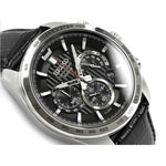 SEIKO GENERAL SSB305P1 CHRONOGRAPH MEN'S BLACK LEATHER STRAP WATCH - H2 Hub Watches