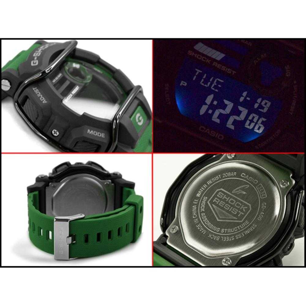 CASIO G-SHOCK GD-400-3DR DIGITAL QUARTZ GREY GREEN RESIN MEN'S WATCH - H2 Hub Watches