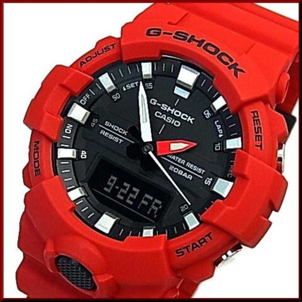 CASIO G-SHOCK GA-800-4ADR DIGITAL QUARTZ RED RESIN MEN'S WATCH - H2 Hub Watches