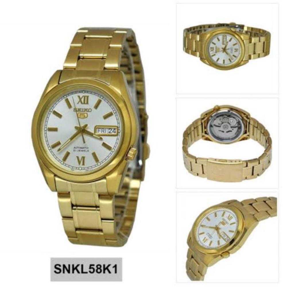 SEIKO 5 SNKL58K1 AUTOMATIC STAINLESS STEEL MEN'S GOLD WATCH - H2 Hub Watches
