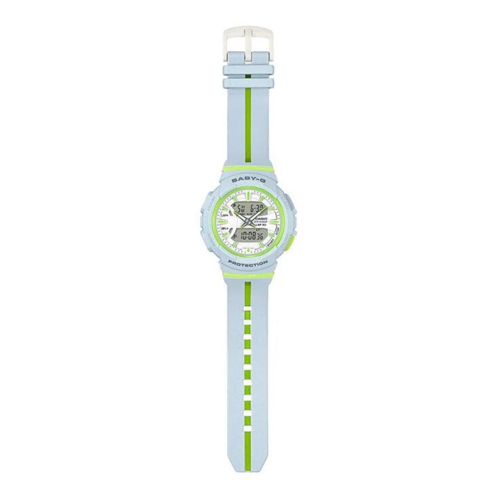 CASIO BABY-G BGA-240L-7ADR RUNNING DIGITAL QUARTZ WHITE GREEN RESIN WOMEN'S WATCH - H2 Hub Watches