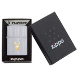 ZIPPO SATIN CHROME PLAYBOY BUNNY LIGHTER #29777