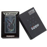 ZIPPO PLAYBOY MULTI COLOR BUNNY BLACK MATTE WINDPROOF POCKET LIGHTER #49155