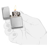 ZIPPO HIGH POLISH CHROME LIGHTER VINTAGE WITH SLASHES #260