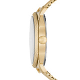 FOSSIL FS5794 MACHINE THREE HAND DATE GOLD-TONE STAINLESS STEEL MESH MEN'S WATCH