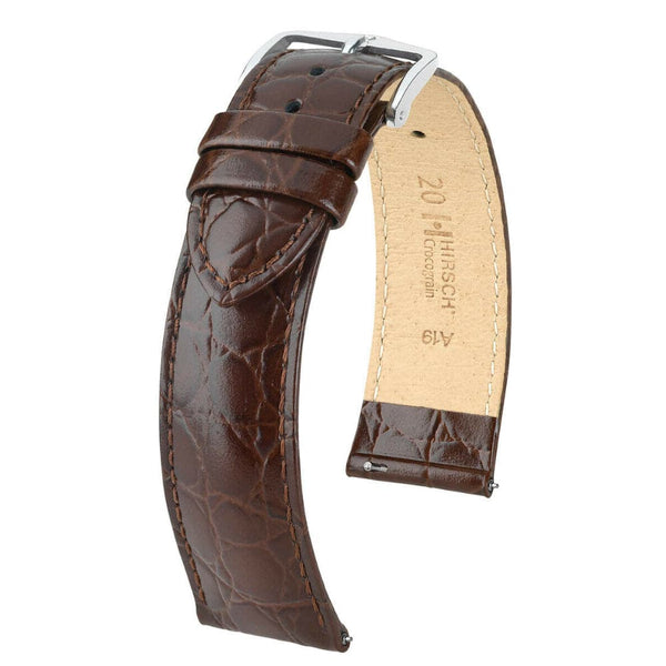 HIRSCH CROCOGRAIN 50513454678 ( 20mm ) BROWN LEATHER STRAP